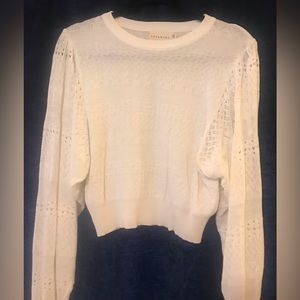 White silky crochet blouse